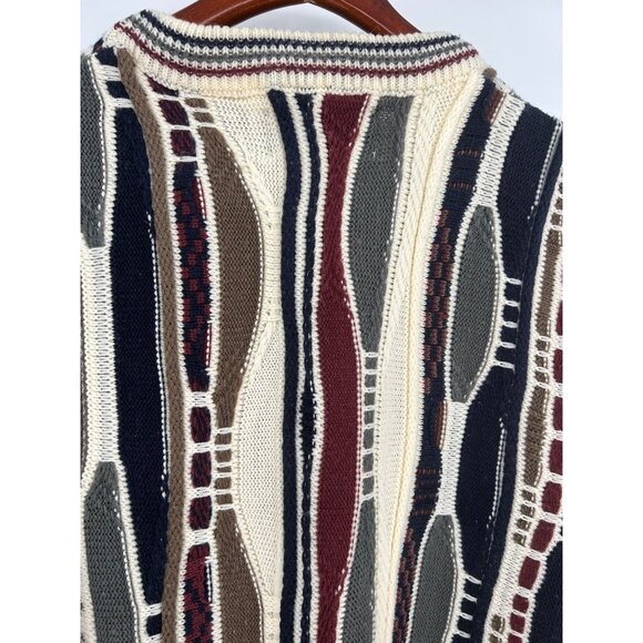 Vintage 90’s Mens XL Coogi-STYLE 3D Knit Sweater Biggie Cosby Y2K Hip Hop - Picture 4 of 7
